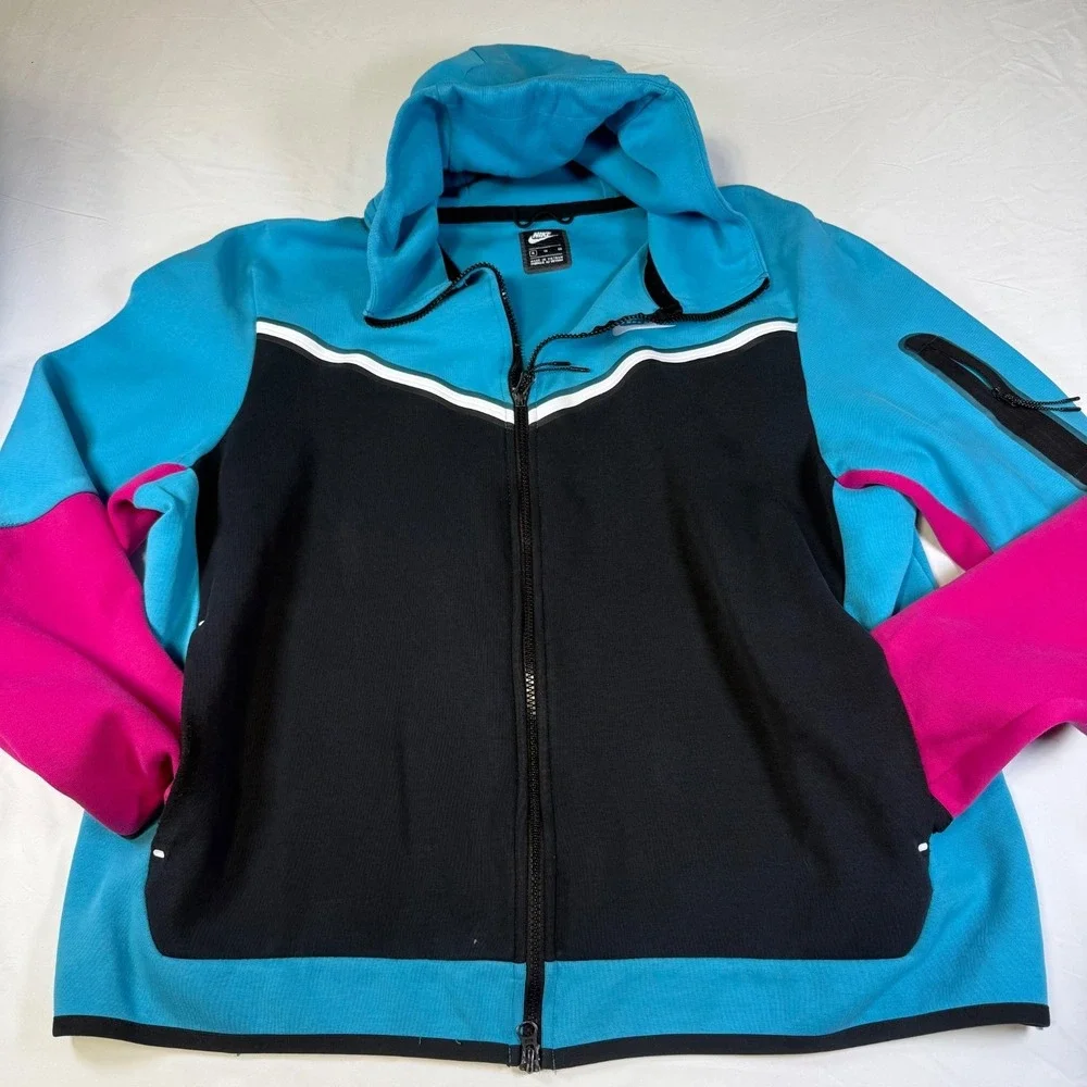 Nike Tech Fleece Full Zip Hoodie South Beach Color block Jacket Men's Size XL